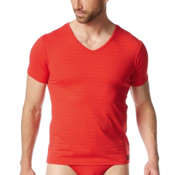 Bruno Banani Check Line 2 0 V-Shirt Rød polyamid Small Herre Bruno Banani Check Line 2 0 V-Shirt Rød polyamid Small Herre