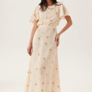 Butterfly Sleeve Ankle Dress