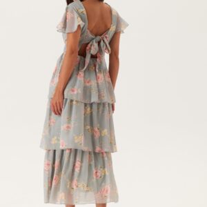 Butterfly Sleeve Flounce Dress