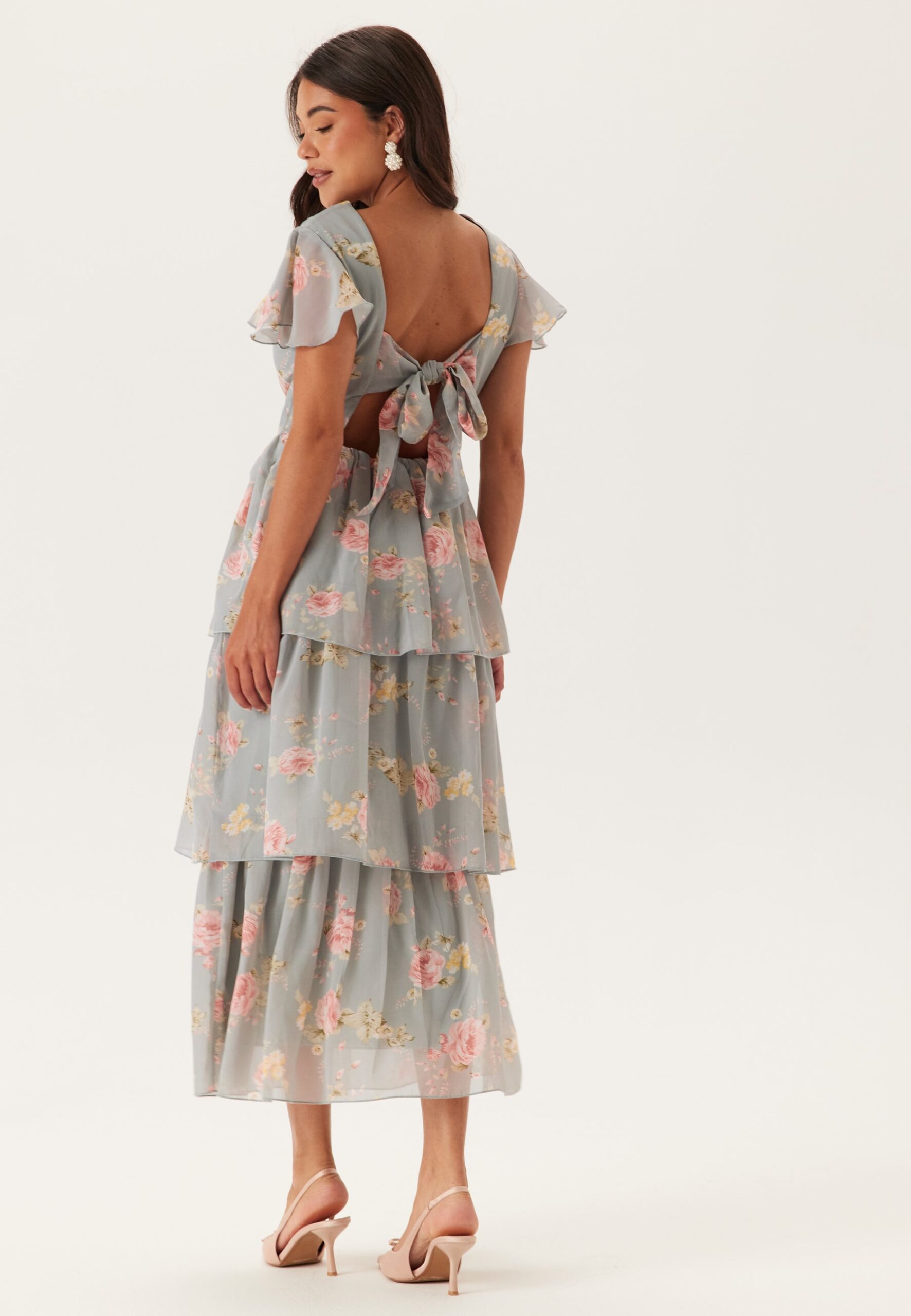 Butterfly Sleeve Flounce Dress Butterfly Sleeve Flounce Dress