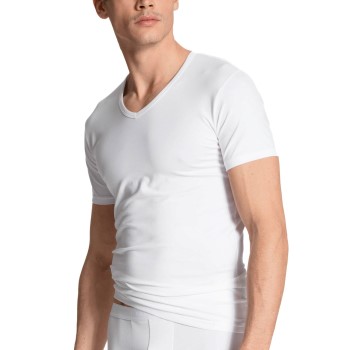 Calida 2P Natural Benefit V-shirt Hvid bomuld Small Herre Calida 2P Natural Benefit V-shirt Hvid bomuld Small Herre