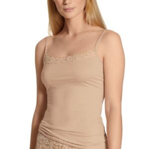Calida Natural Comfort Lace Spaghetti Top Beige bomuld Small Dame
