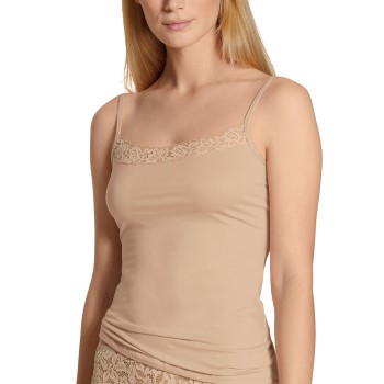 Calida Natural Comfort Lace Spaghetti Top Beige bomuld Small Dame Calida Natural Comfort Lace Spaghetti Top Beige bomuld Small Dame
