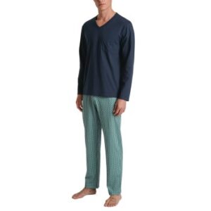 Calida Relax Imprint 3 Long Pyjama Blå/Grøn bomuld Medium Herre