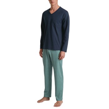Calida Relax Imprint 3 Long Pyjama Blå/Grøn bomuld Medium Herre Calida Relax Imprint 3 Long Pyjama Blå/Grøn bomuld Medium Herre