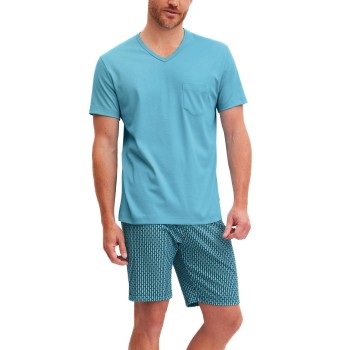 Calida Relax Streamline Short Pyjama Blå/Blå bomuld Medium Herre Calida Relax Streamline Short Pyjama Blå/Blå bomuld Medium Herre