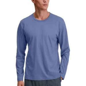 Calida Remix Basic Sleep Long Sleeve Shirt Blå bomuld Small Herre