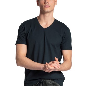 Calida Remix Basic V-Neck T-shirt Mørkblå bomuld Small Herre Calida Remix Basic V-Neck T-shirt Mørkblå bomuld Small Herre
