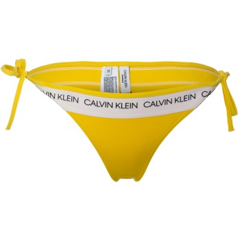Calvin Klein CK Logo String Side Tie Bikini Gul Small Dame Calvin Klein CK Logo String Side Tie Bikini Gul Small Dame