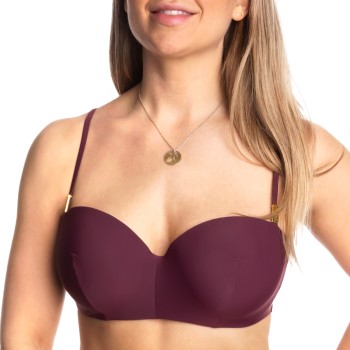 Calvin Klein Core Solid Structured Bandeu Bikini Vinrød B 36 Dame Calvin Klein Core Solid Structured Bandeu Bikini Vinrød B 36 Dame