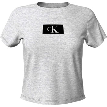 Calvin Klein Crew Neck SS Grå bomuld Medium Dame Calvin Klein Crew Neck SS Grå bomuld Medium Dame