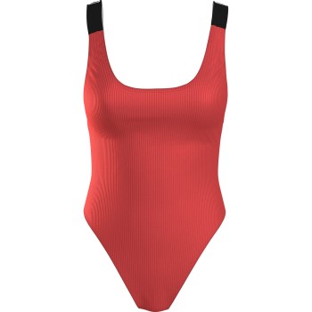 Calvin Klein Intense Power Rib Scoop Plus Swimsuit Koral polyamid XL+ Dame Calvin Klein Intense Power Rib Scoop Plus Swimsuit Koral polyamid XL+ Dame
