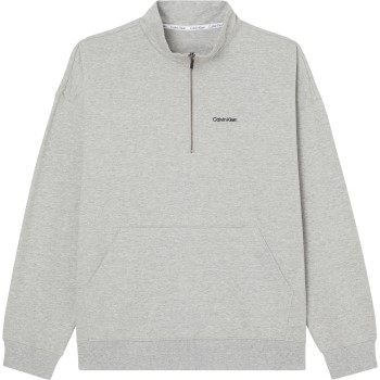 Calvin Klein Modern Cotton Lounge Q Zip Sweatshirt Grå Small Herre Calvin Klein Modern Cotton Lounge Q Zip Sweatshirt Grå Small Herre