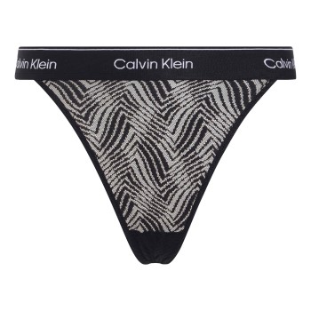 Calvin Klein Trusser Modern Lace Thong Sort polyamid Medium Dame Calvin Klein Trusser Modern Lace Thong Sort polyamid Medium Dame