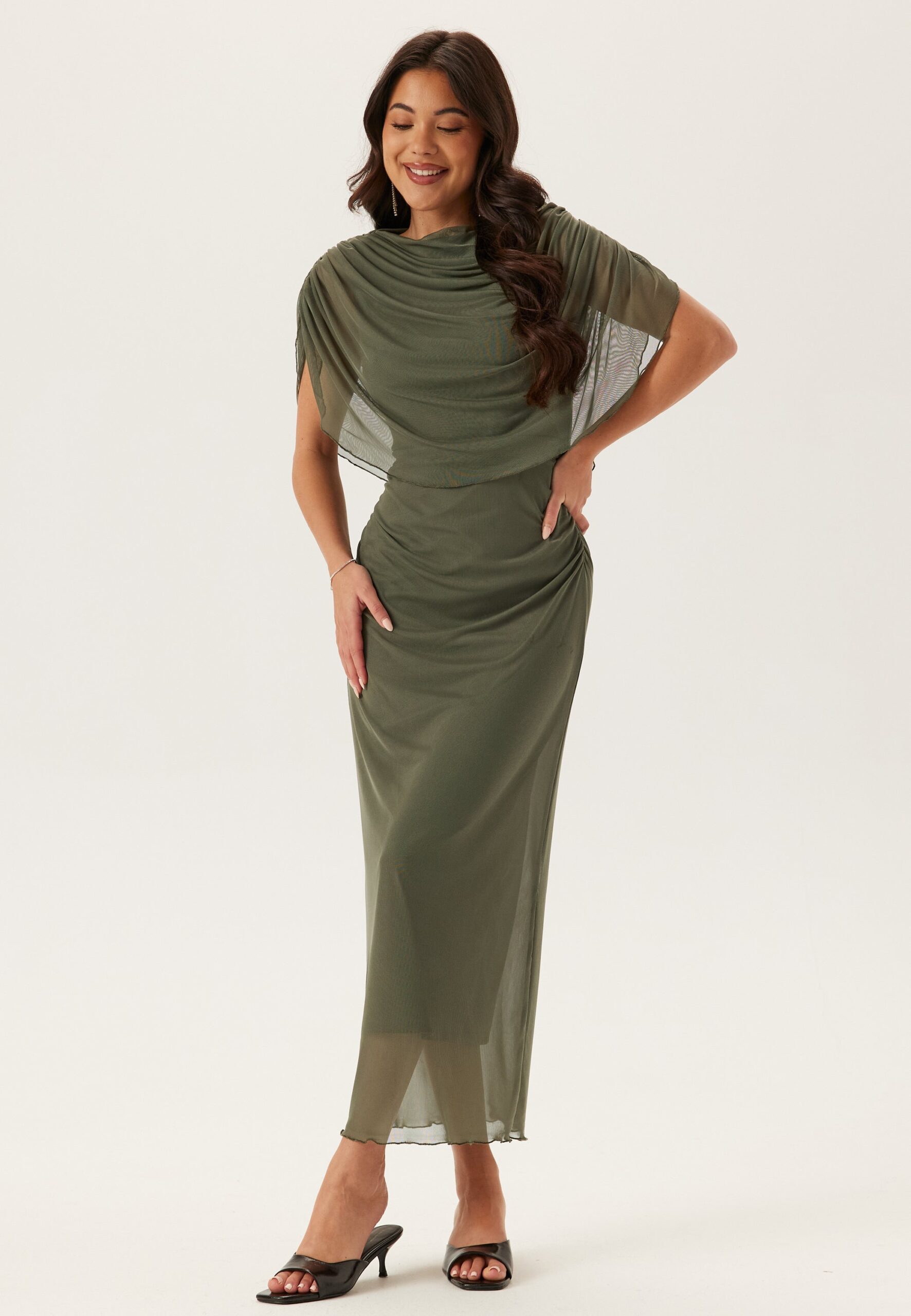 Cape Mesh Ankle Dress Cape Mesh Ankle Dress