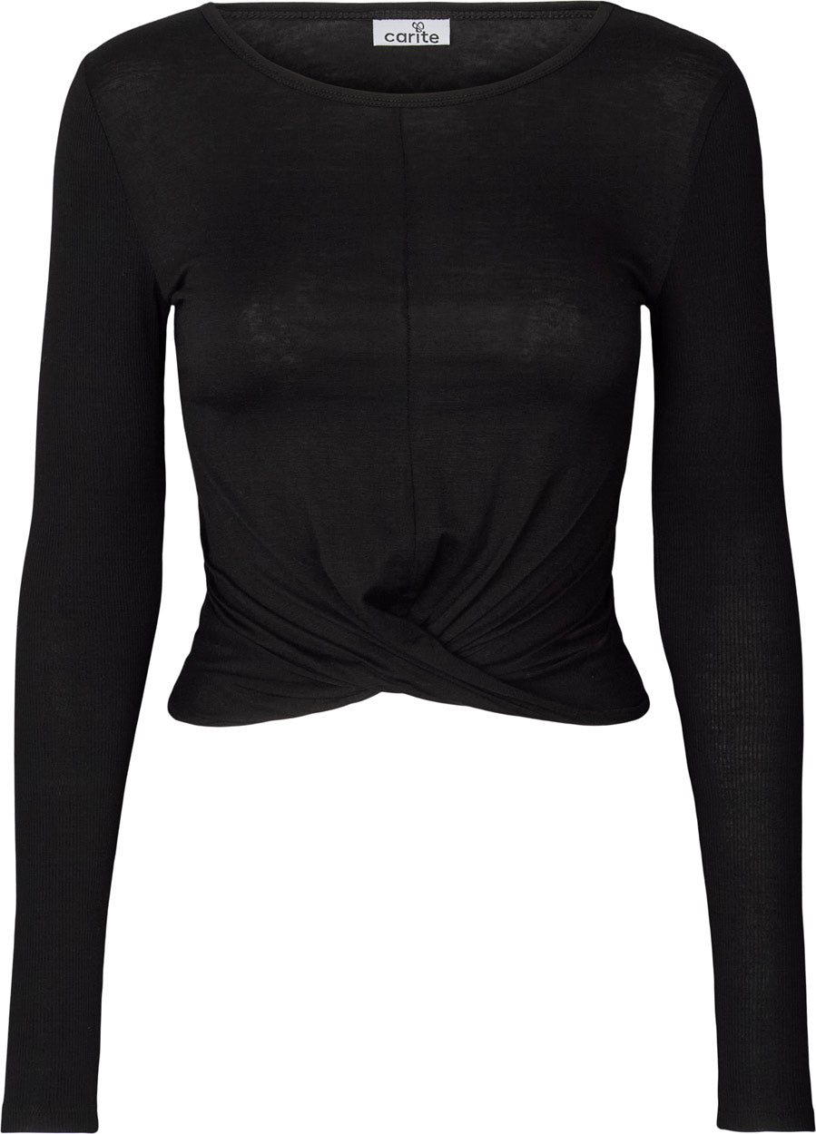Carite Cover Up Crop Trøje Dame Xxs Sort Carite Cover Up Crop Trøje Dame Xxs Sort