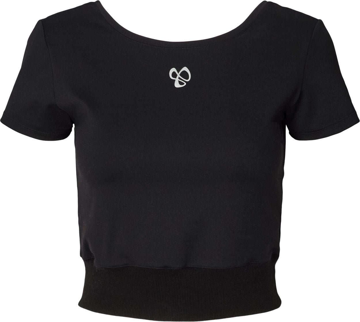 Carite Ribbed Waist Crop Tshirt Dame Xs Sort Carite Ribbed Waist Crop Tshirt Dame Xs Sort