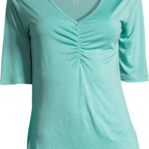 Casall Gathered Front Tee Dame 36 Turkis