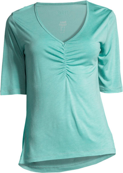 Casall Gathered Front Tee Dame 36 Turkis Casall Gathered Front Tee Dame 36 Turkis