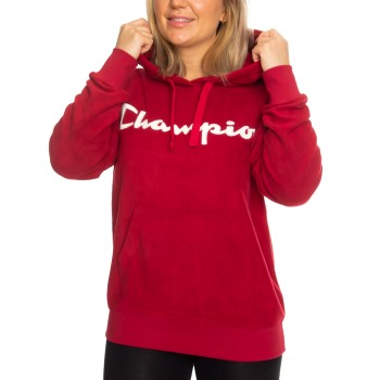 Champion American Classics Fleece Hooded Sweat Rød polyester Small Dame Champion American Classics Fleece Hooded Sweat Rød polyester Small Dame