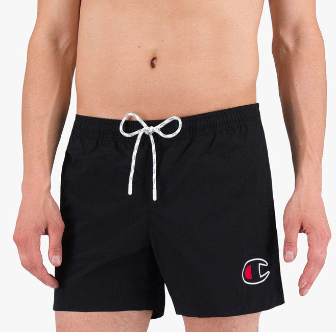 Champion Satin C Logo Badeshorts Herre Xs Sort Champion Satin C Logo Badeshorts Herre Xs Sort