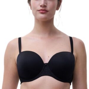 Chantelle BH Comfort Chic Bandeau T-shirt Bra Sort D 75 Dame
