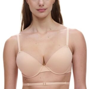 Chantelle BH EasyFeel Open Back T-shirt Bra Beige Small Dame