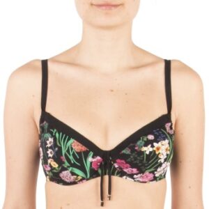 Chantelle Flowers Underwire Bikini Bra Sort blomstret D 80 Dame