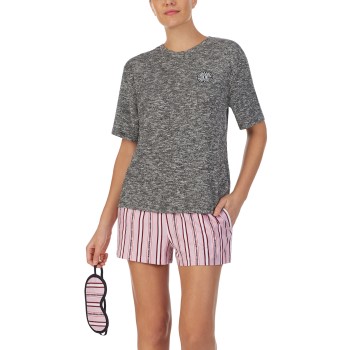 DKNY 100 DKNY Short Pj Set Grå/Rosa Small Dame DKNY 100 DKNY Short Pj Set Grå/Rosa Small Dame