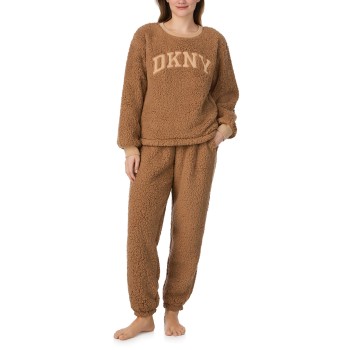 DKNY Chill In Style Top Jogger Set Brun polyester Medium Dame DKNY Chill In Style Top Jogger Set Brun polyester Medium Dame
