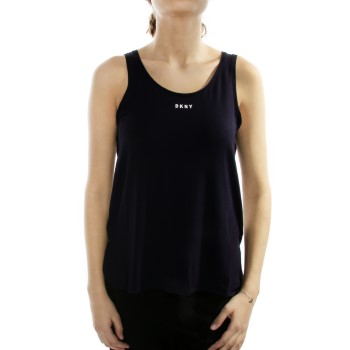 DKNY Walk The Line Tank Marineblå polyester Small Dame DKNY Walk The Line Tank Marineblå polyester Small Dame