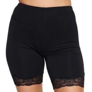 Damella Bamboo Lace Shorts Sort Bambus Small Dame