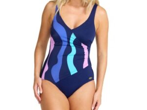 Damella Julia Basic Swimsuit Rosa/Blå 38 Dame