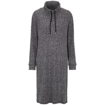 Damella Knitted Long Sleeve Lounge Dress Leopard Small Dame Damella Knitted Long Sleeve Lounge Dress Leopard Small Dame