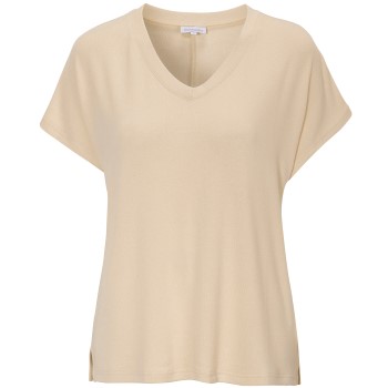 Damella Knitted Lounge T-Shirt Sand Small Dame Damella Knitted Lounge T-Shirt Sand Small Dame