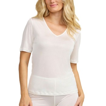 Damella Silk T-Shirt Elfenben silke Small Dame Damella Silk T-Shirt Elfenben silke Small Dame