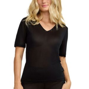 Damella Silk T-Shirt Sort silke Small Dame