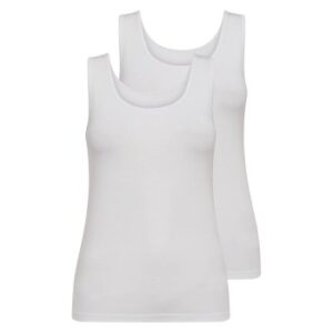 Decoy 2P Wide Strap Bamboo Top Hvid Small Dame