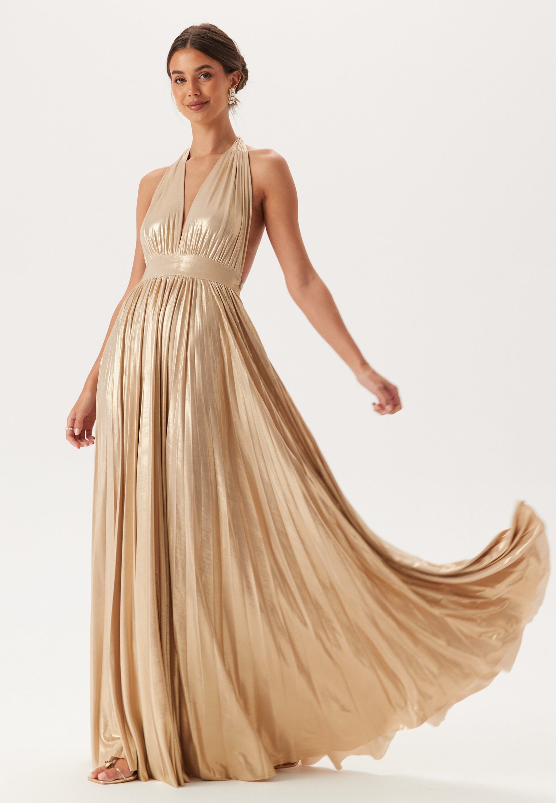 Deep V Neck Metallic Dress Deep V Neck Metallic Dress