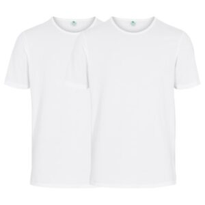 Dovre 2P Organic Cotton Crew Neck Hvid økologisk bomuld Small Herre