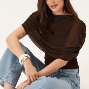 Drapy Mesh Cape Top