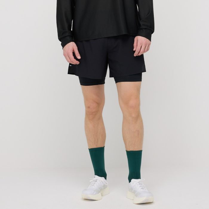 EYDA Miles 2in1 5 Inch Shorts Str. L Sort Herre EYDA Miles 2in1 5 Inch Shorts Str. L Sort Herre