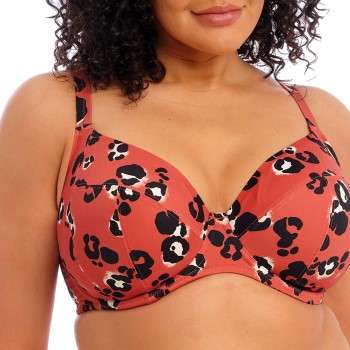 Elomi Kotiya Underwire Plunge Bikini Top Orange/Sort F 80 Dame Elomi Kotiya Underwire Plunge Bikini Top Orange/Sort F 80 Dame