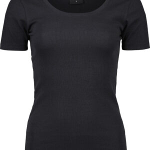 Firefly Rib Top Tshirt Dame Sort