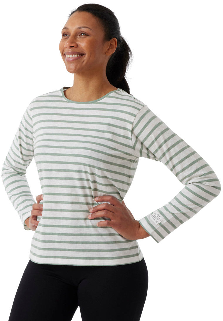 Firefly Ronja Tripe L/s Tshirt Dame Grøn Firefly Ronja Tripe L/s Tshirt Dame Grøn