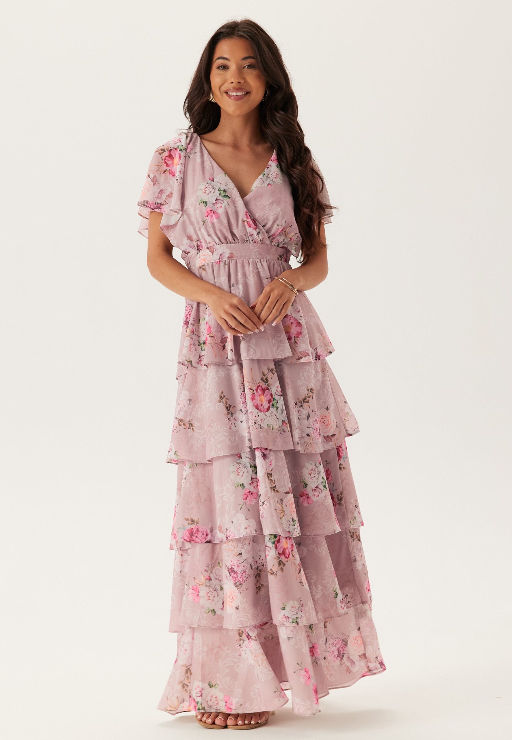 Floral Flutter Tiered Maxi Dress Floral Flutter Tiered Maxi Dress