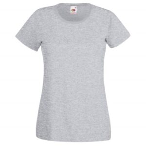 Fruit of the Loom Lady-Fit Valueweight T Gråmelerad bomuld Small Dame