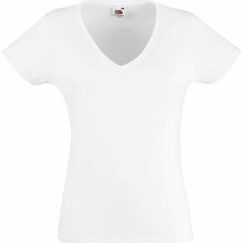 Fruit of the Loom Lady Fit Valueweight V-neck T Hvid bomuld Small Dame Fruit of the Loom Lady Fit Valueweight V-neck T Hvid bomuld Small Dame