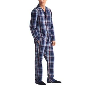 Gant Check Pajama Set Shirt And Pants Blå bomuld Small Herre