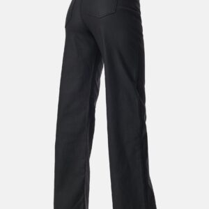 High Waist Straight Leg Coated Jeans